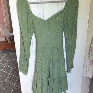 Bow Tie Back Green Dress- Altar’d State